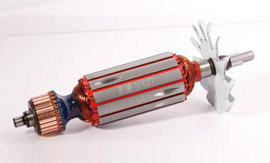 Electric Motor Armature with Laminated Core