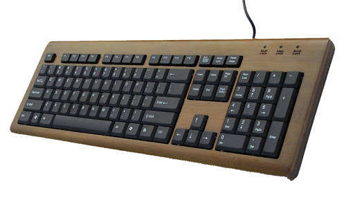 Green natural bamboo 104 keys wired bamboo keyboard - Image 3