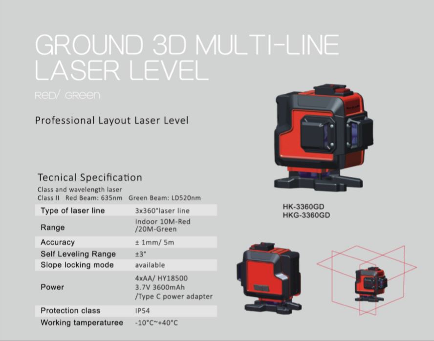 3D 12-Line Laser Level