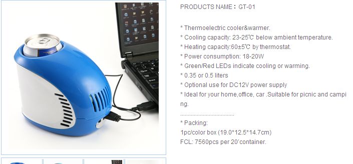 Thermoelectric Cooler and Warmer for Personal Use