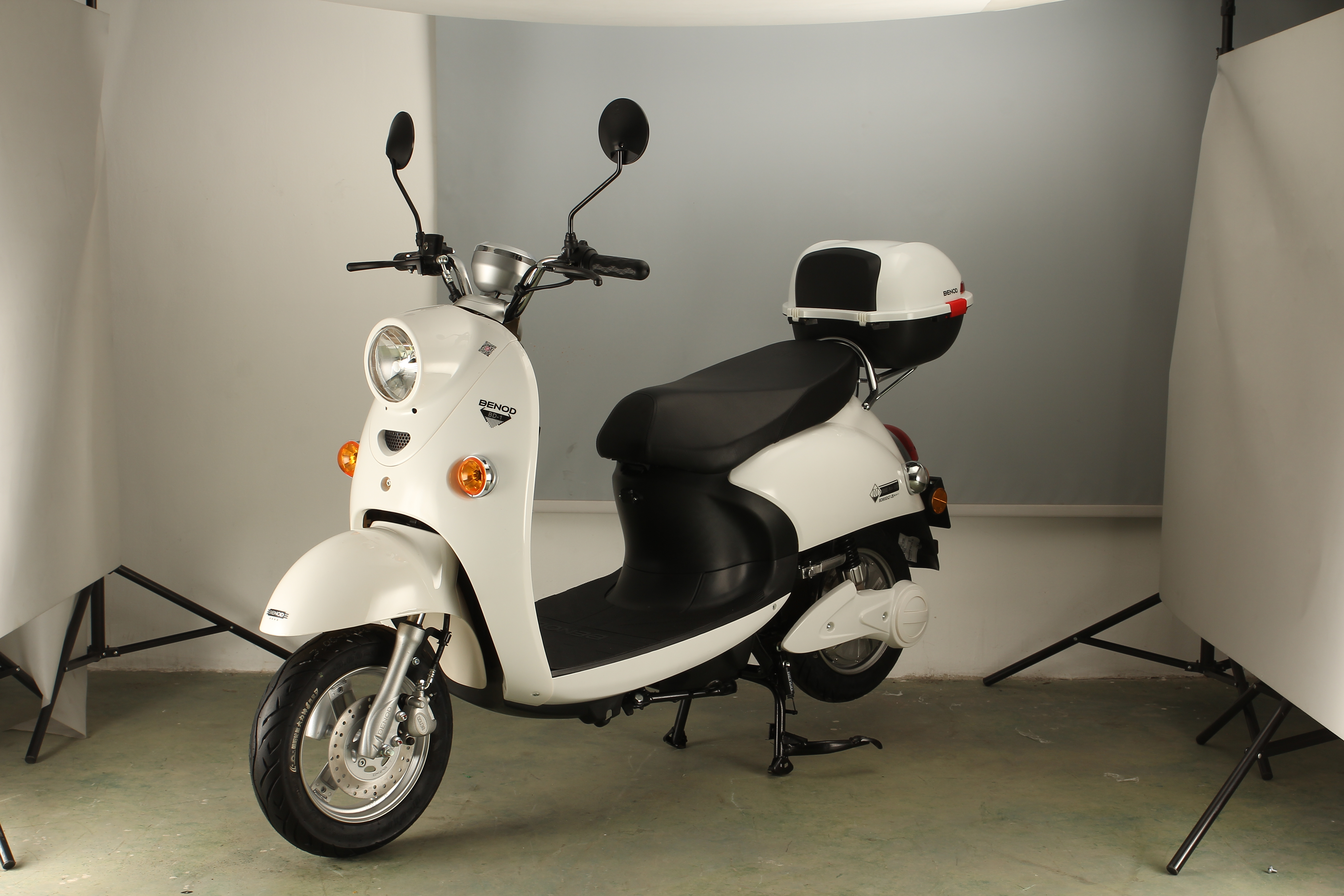 Front view of the electric motorcycle