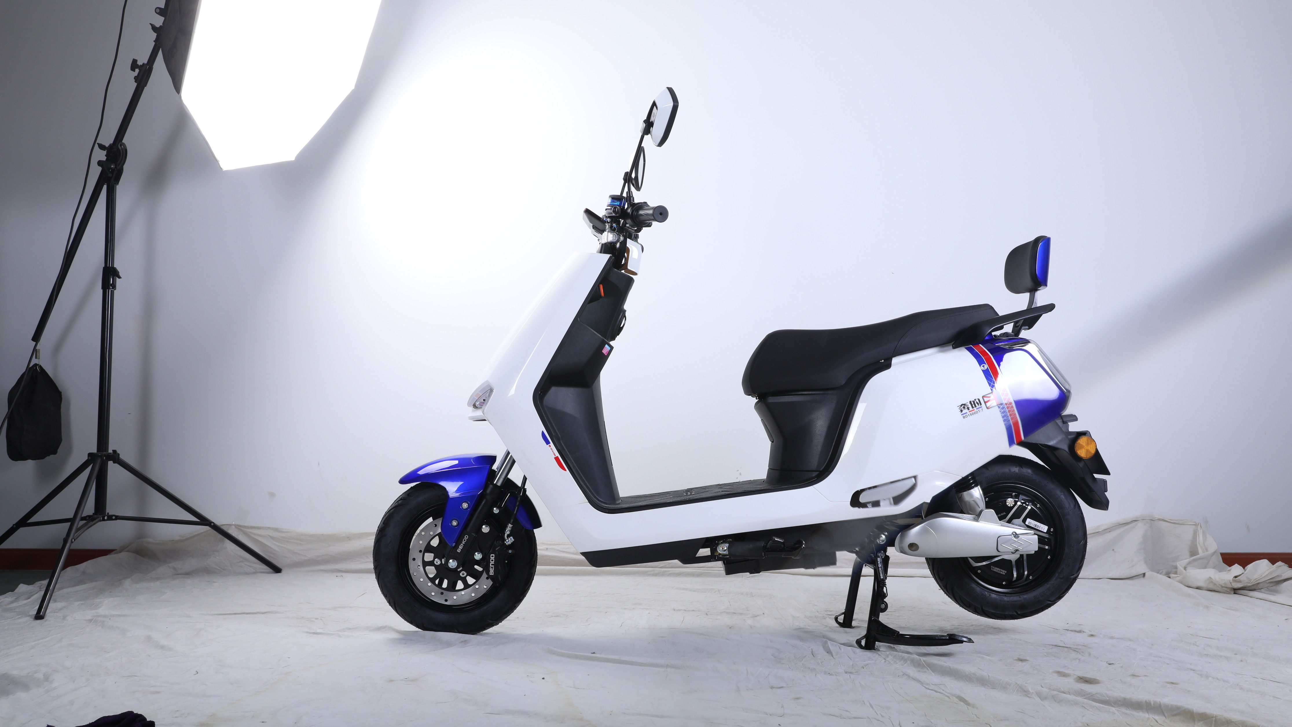 Front view of the electric motorcycle