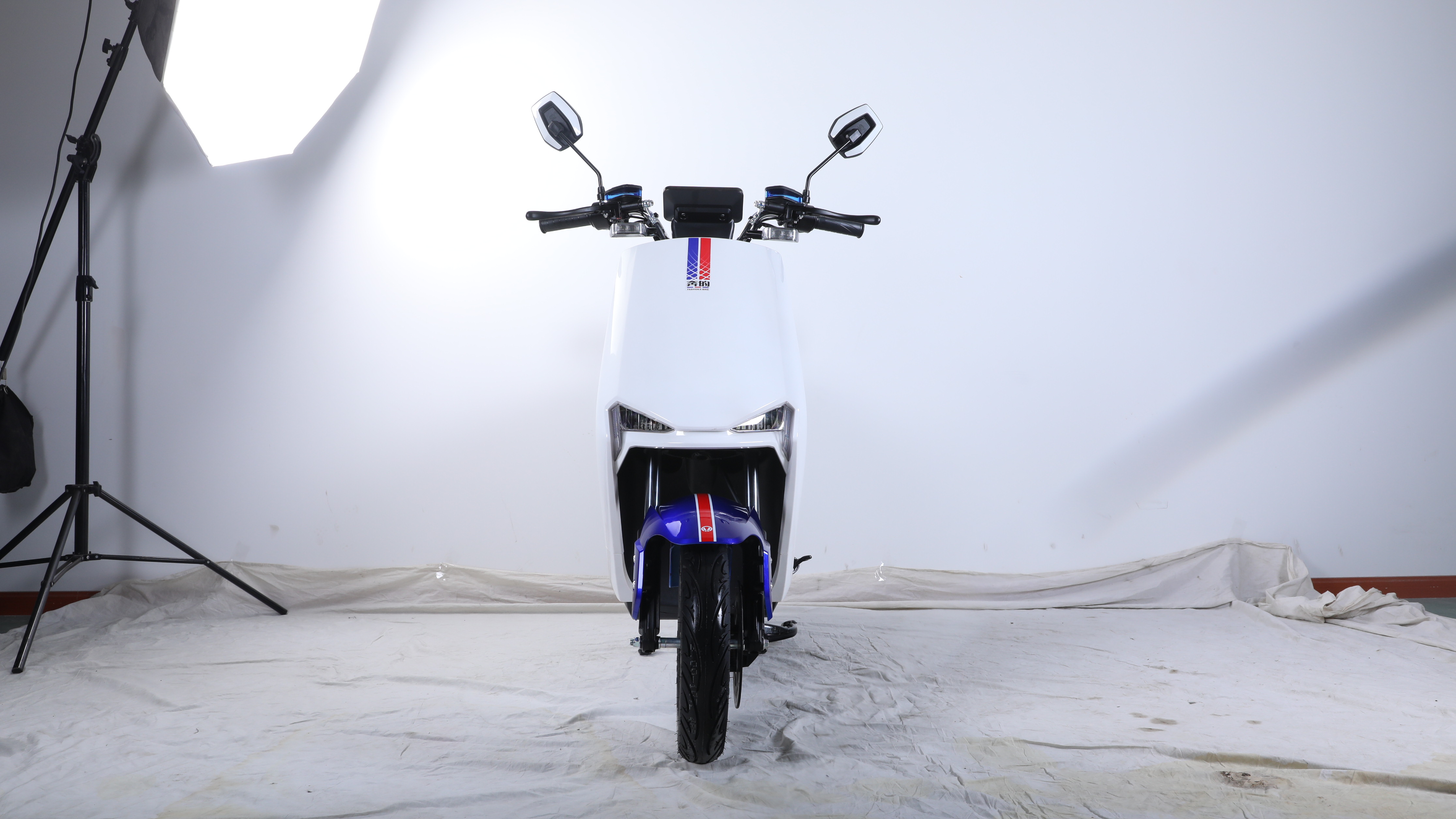 Rear view of the electric motorcycle