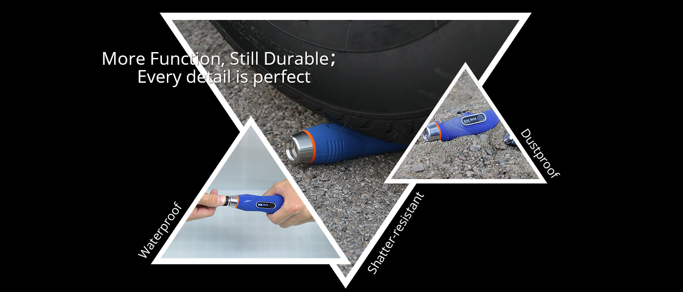 Durability testing showing water and shock resistance