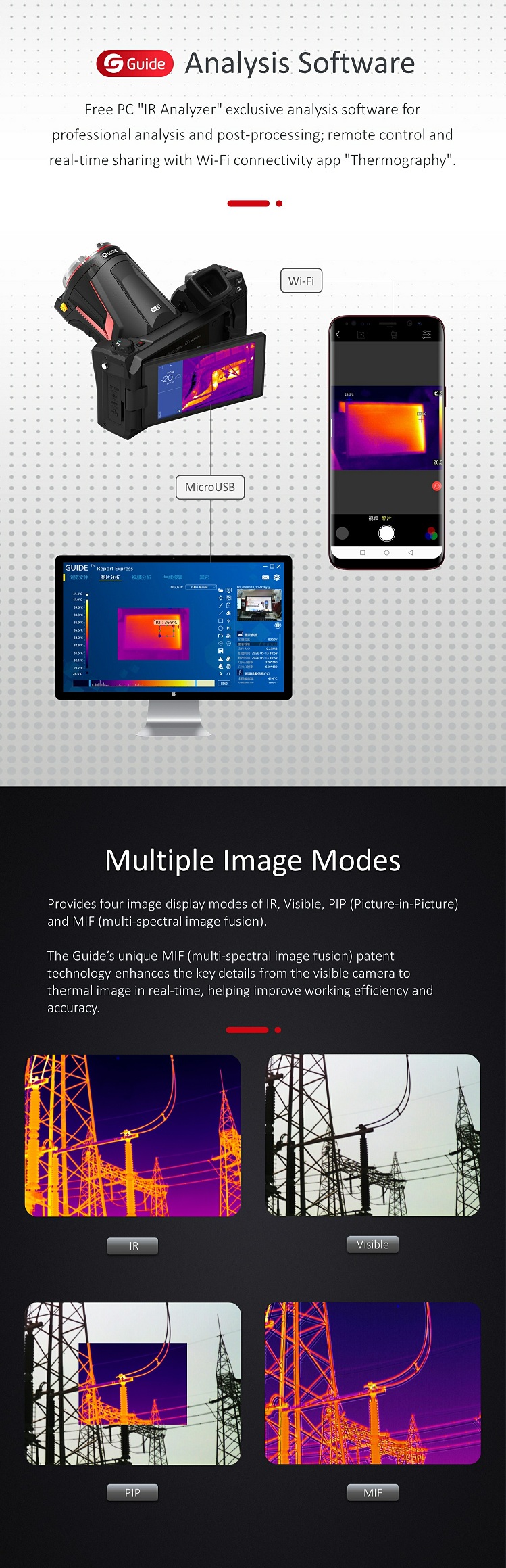 Thermal imaging software and connectivity features