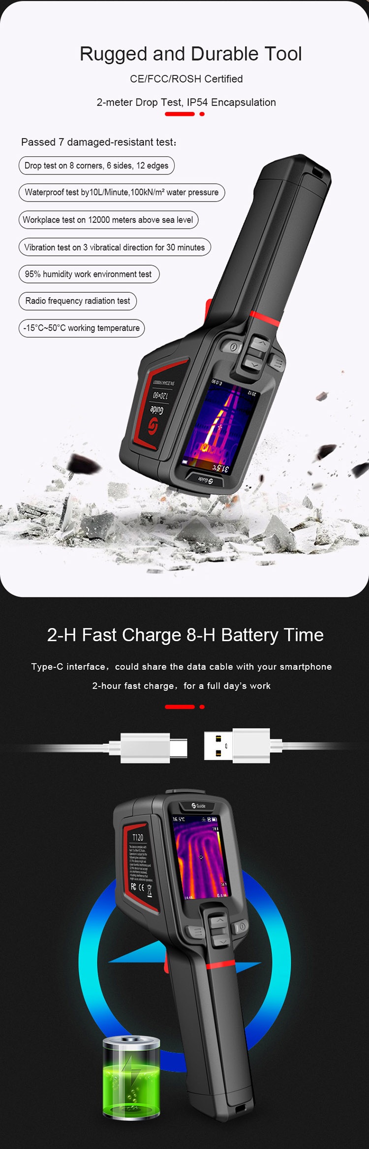 Thermal camera undergoing durability testing