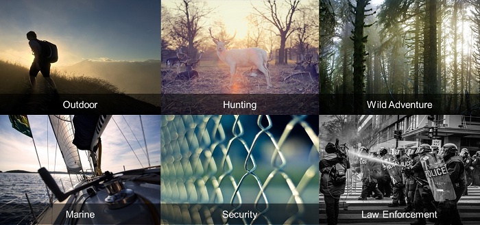 Thermal monocular used in various outdoor environments