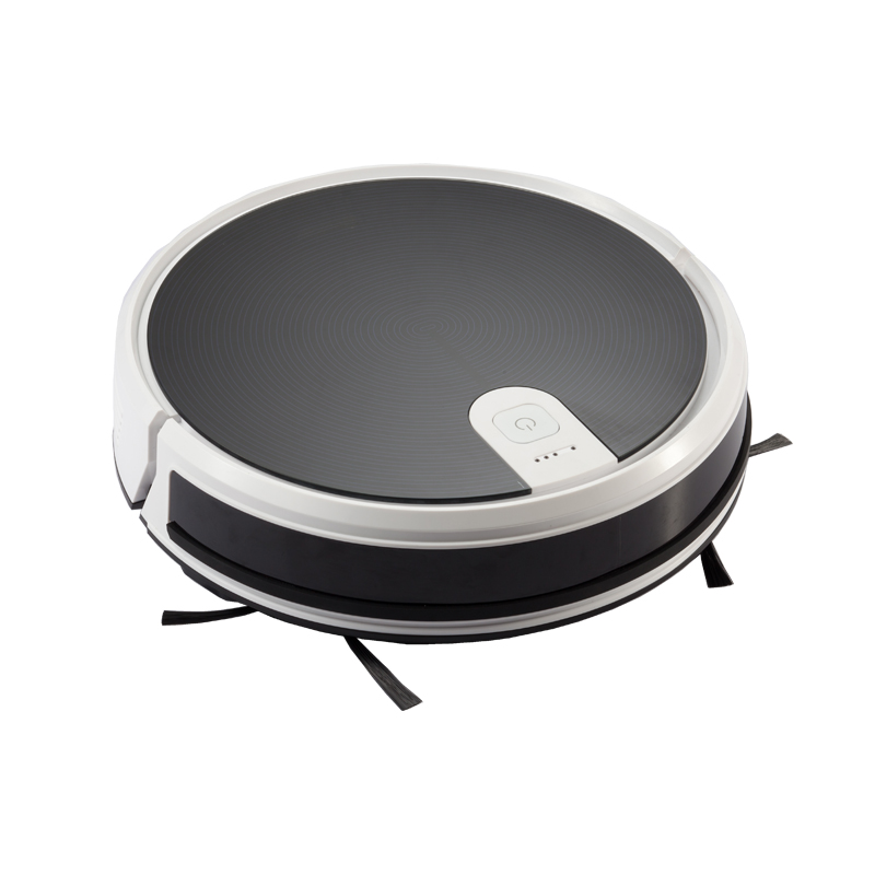 Top view of the gyroscope robotic vacuum cleaner showing side brushes and main body design