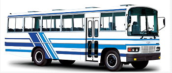 Passenger City Bus with Blue Accents
