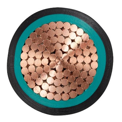 Close up of single core electrical wire