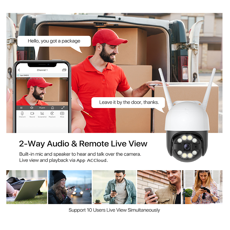 Two-way audio and remote live view interface
