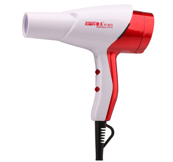 1900W Ergonomic Hair Dryer with Red Accents