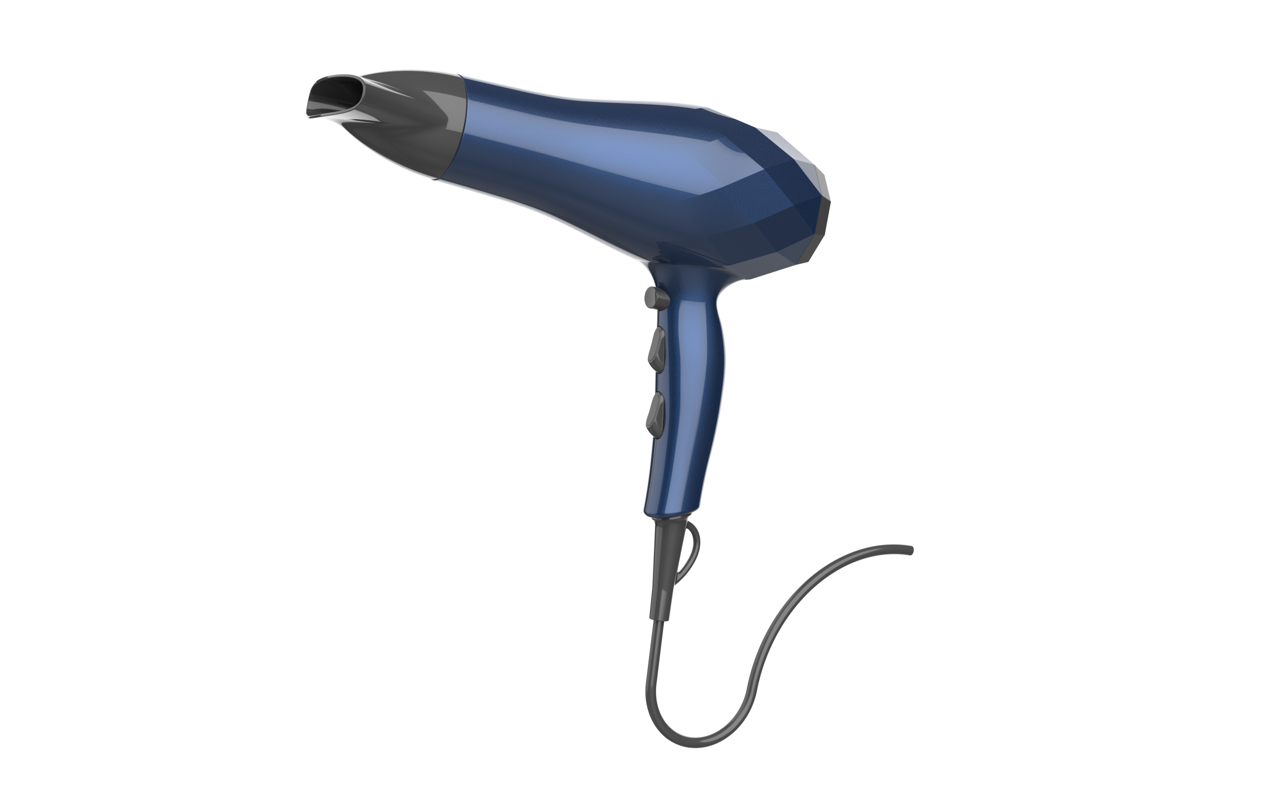 Ergonomic Hair Dryer with Nozzle Attachment