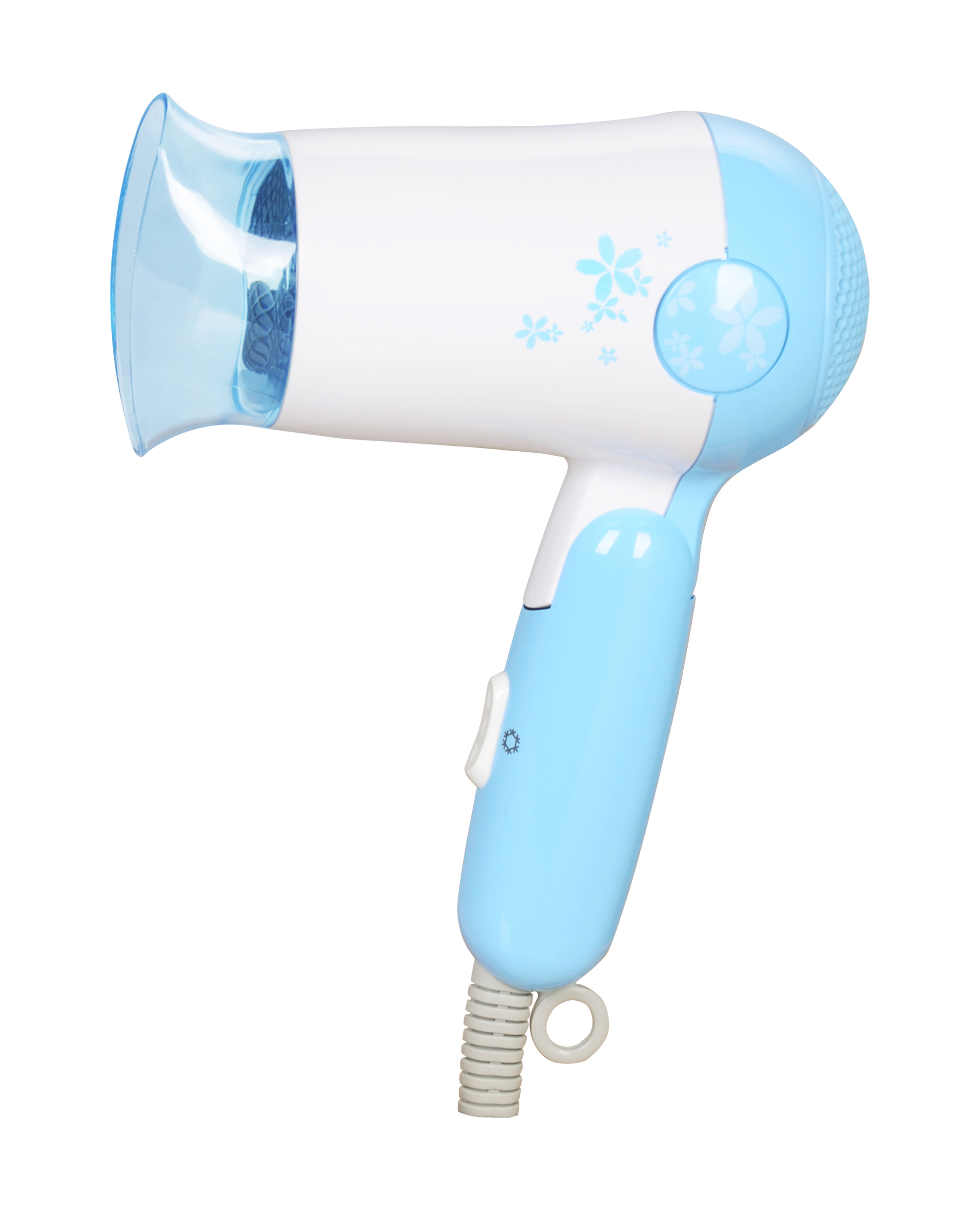 Compact Two-Tone Hair Dryer with Nozzle