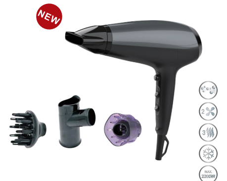 2200W Professional Hair Dryer with Attachments