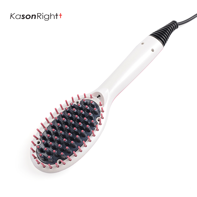 Heated Hair Straightening Brush with Adjustable Temperature