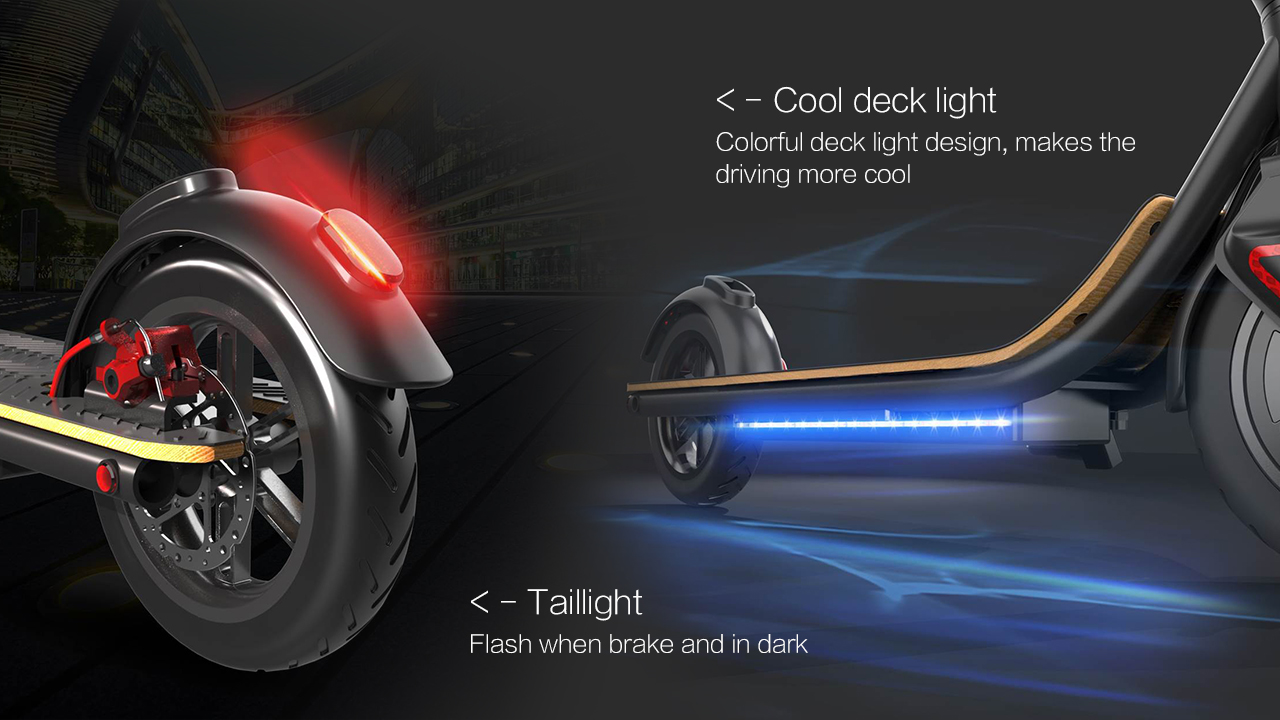 Scooter deck lights and taillight