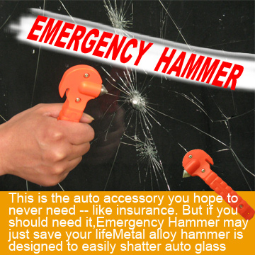 Emergency Escape Hammer with Seatbelt Cutter