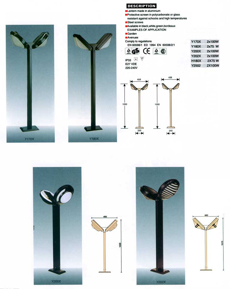 Outdoor Garden and Avenue Lighting Fixture