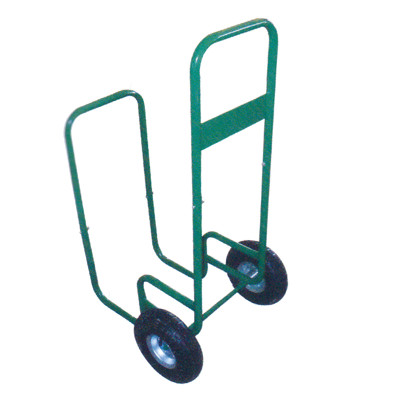 Green Metal Hand Trolley with Pneumatic Wheels