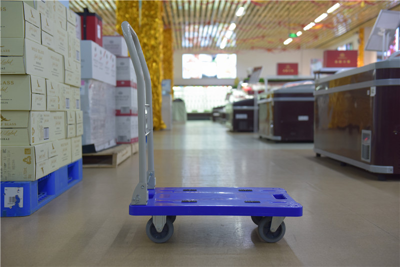 Blue Plastic Platform Hand Truck