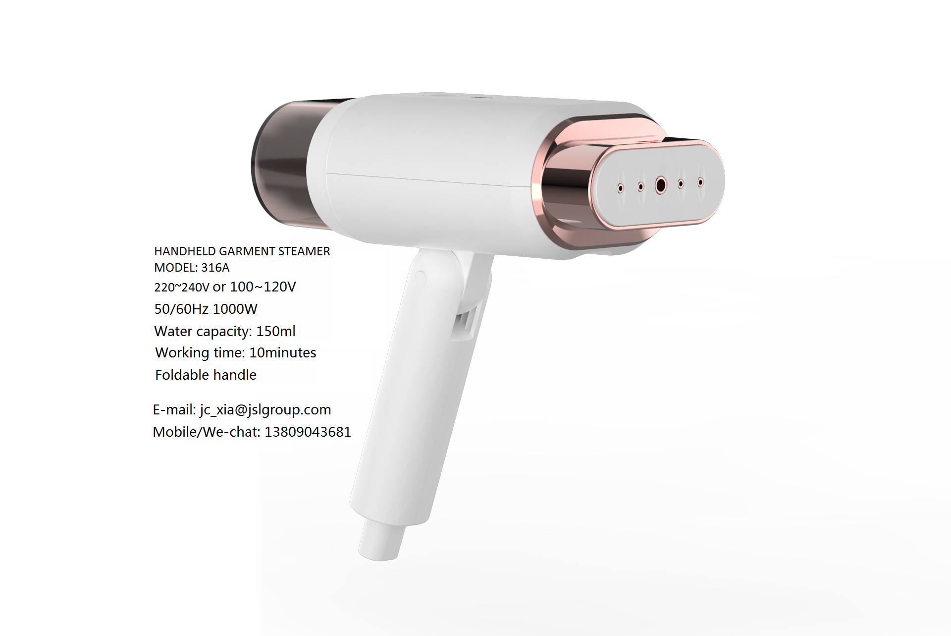 Foldable Handle Handheld Garment Steamer
