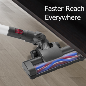 Vacuum being used to reach high corners and ceiling