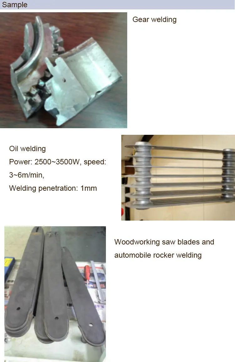 Automatic laser welding machine for gear rings with performance specifications displayed.