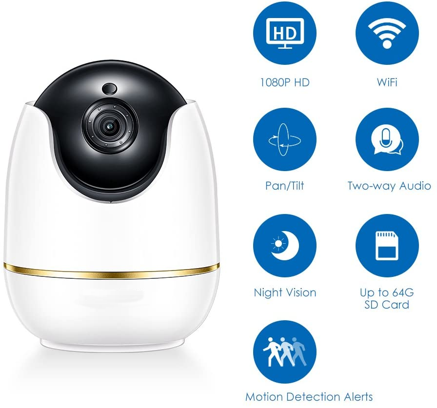 HD 1080p Wireless PTZ IP Camera with AI Detection
