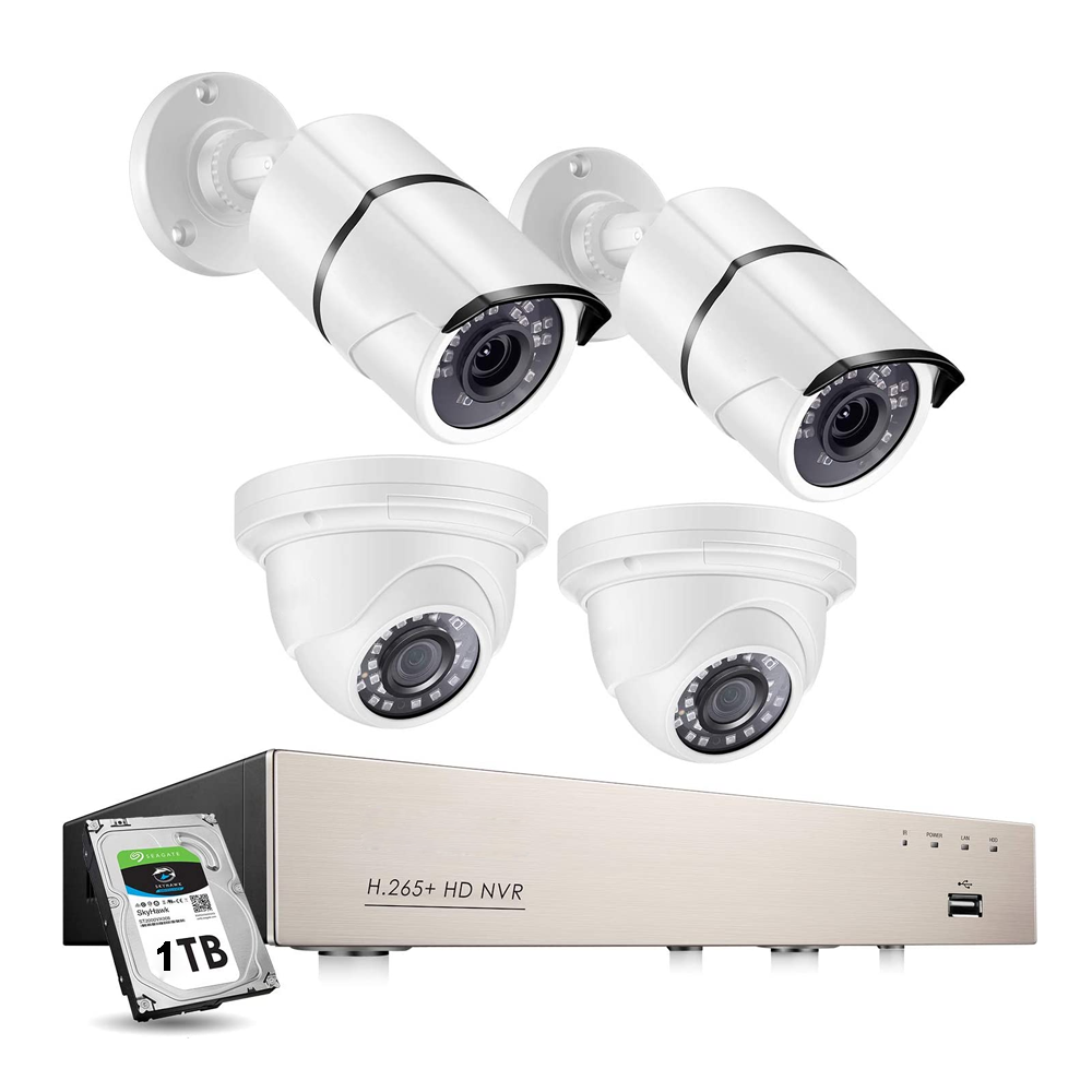 HD 1080p 4 Channel POE IP Cameras NVR System CCTV IP Cameras kits - Image 3