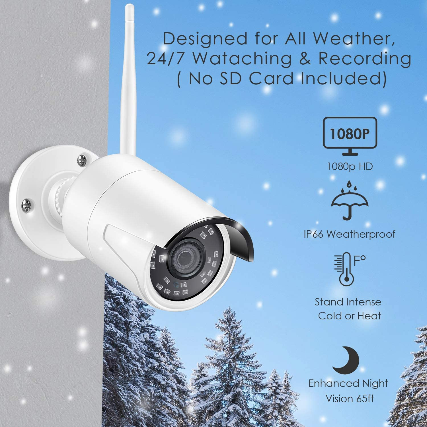 Wireless Outdoor Security Camera System with 8-Channel NVR