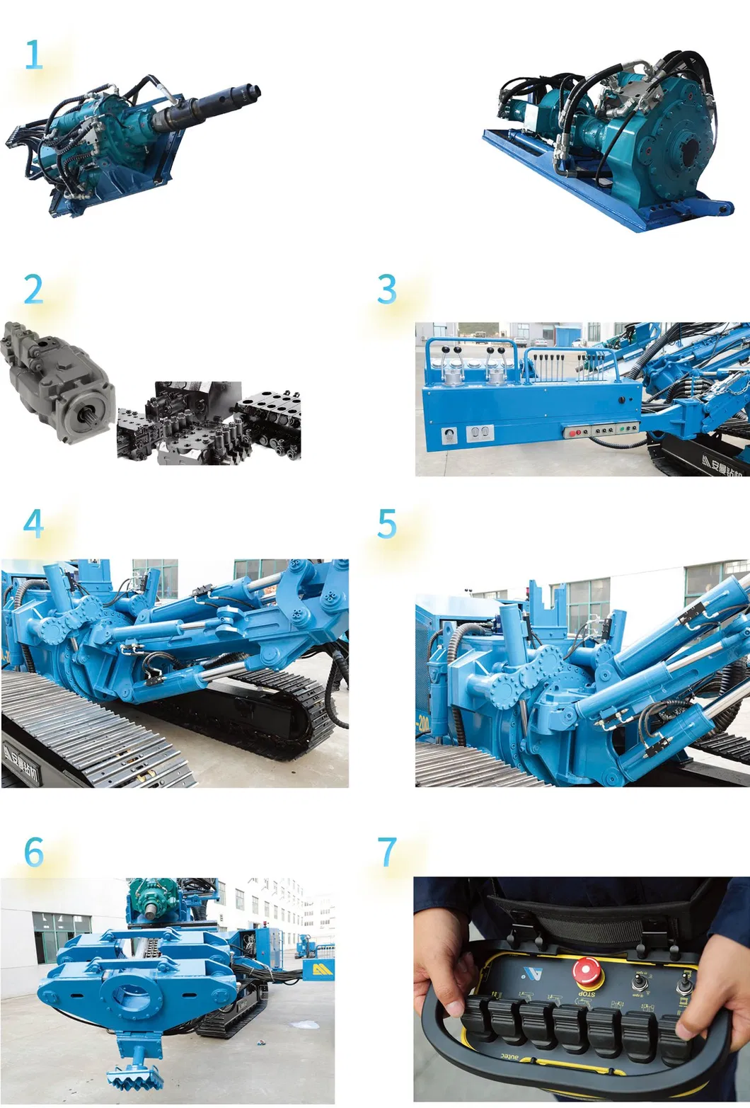 Diagram showing the various operational controls and components of the HDL-308 drilling rig
