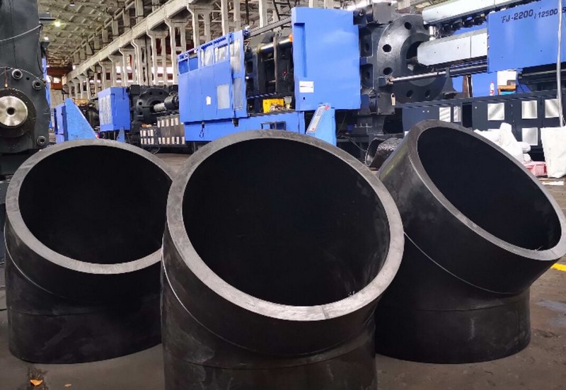 Testing setup for HDPE pipe fitting moulds