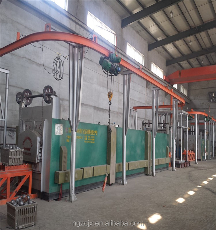 Furnace with overhead conveyor system