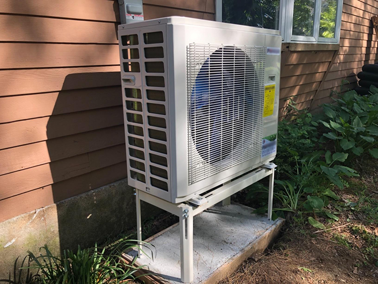 Close up of AC bracket installation