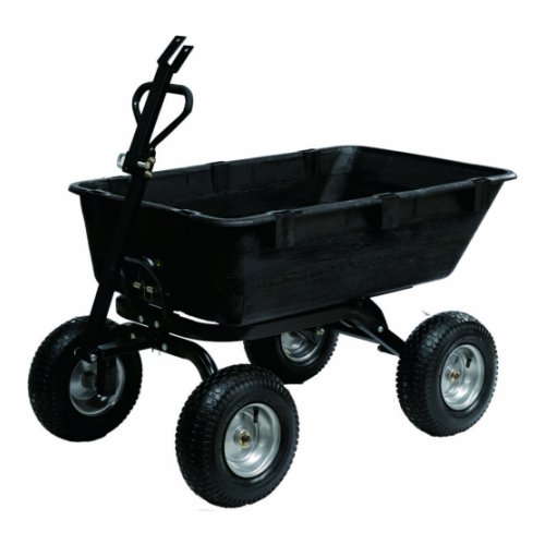 Heavy-Duty Poly Yard Dump Cart with Pneumatic Tires