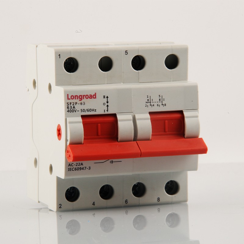 Heavy Duty Safety Din-rail Mounting I-0-II Changover Switch 125A - Image 3