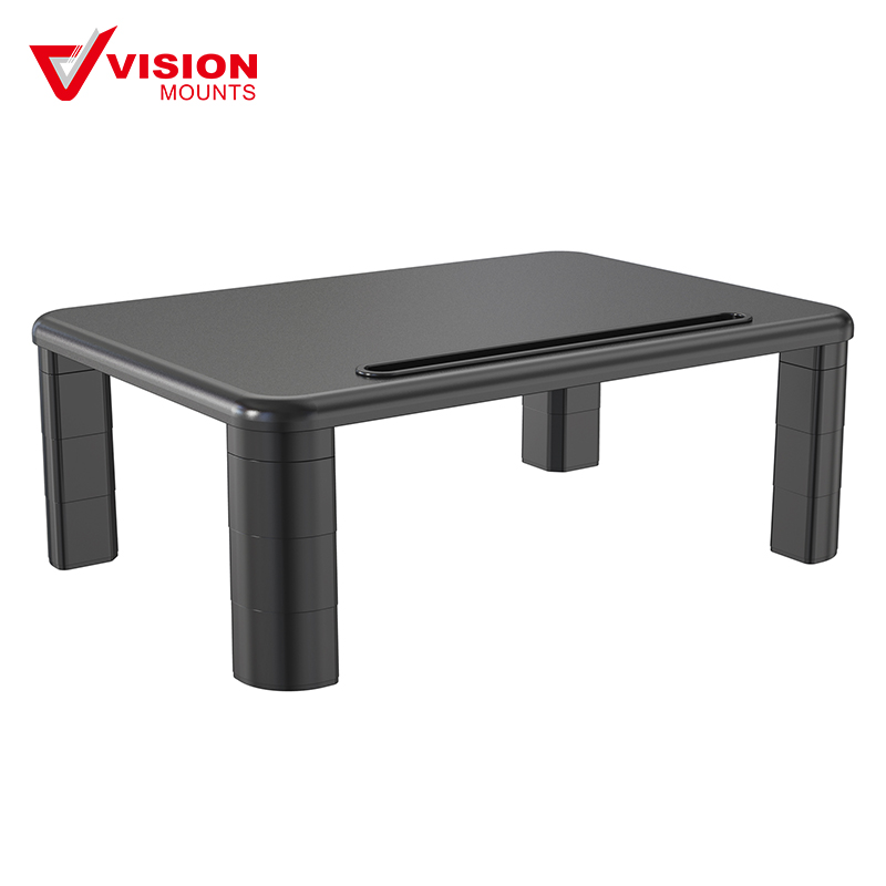 Height Adjustable Computer Monitor Stacked Desk Riser | Tabletop Smart Stand with Storage Drawer - Image 3