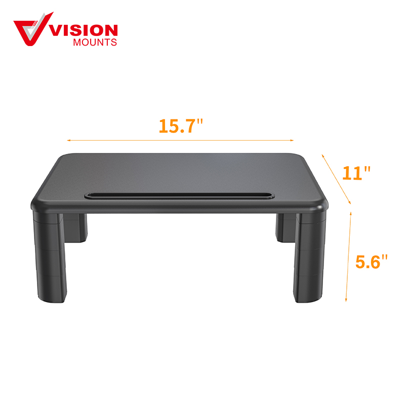 Height Adjustable Computer Monitor Stacked Desk Riser | Tabletop Smart Stand with Storage Drawer - Image 2
