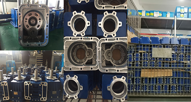 Helical gearbox unit showing robust casing and compact design