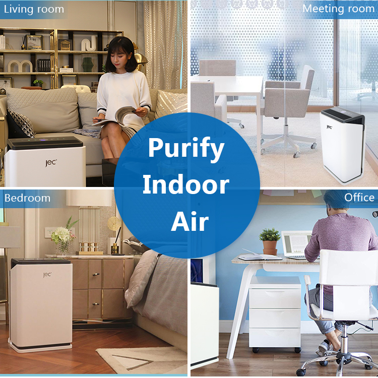 Usage scenario of the air purifier in different rooms