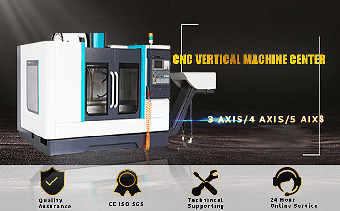 VMC600 CNC Vertical Machine Center overview showing axis versatility