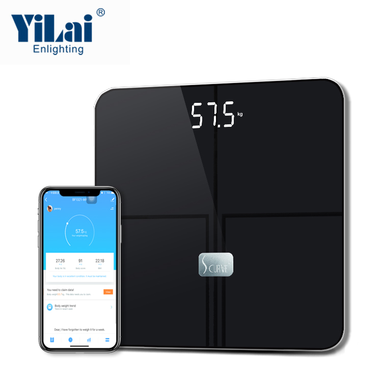 High class TUYA WIFI SCALE LED display 180KG capacity ITO glass smart body fat scale - Image 3