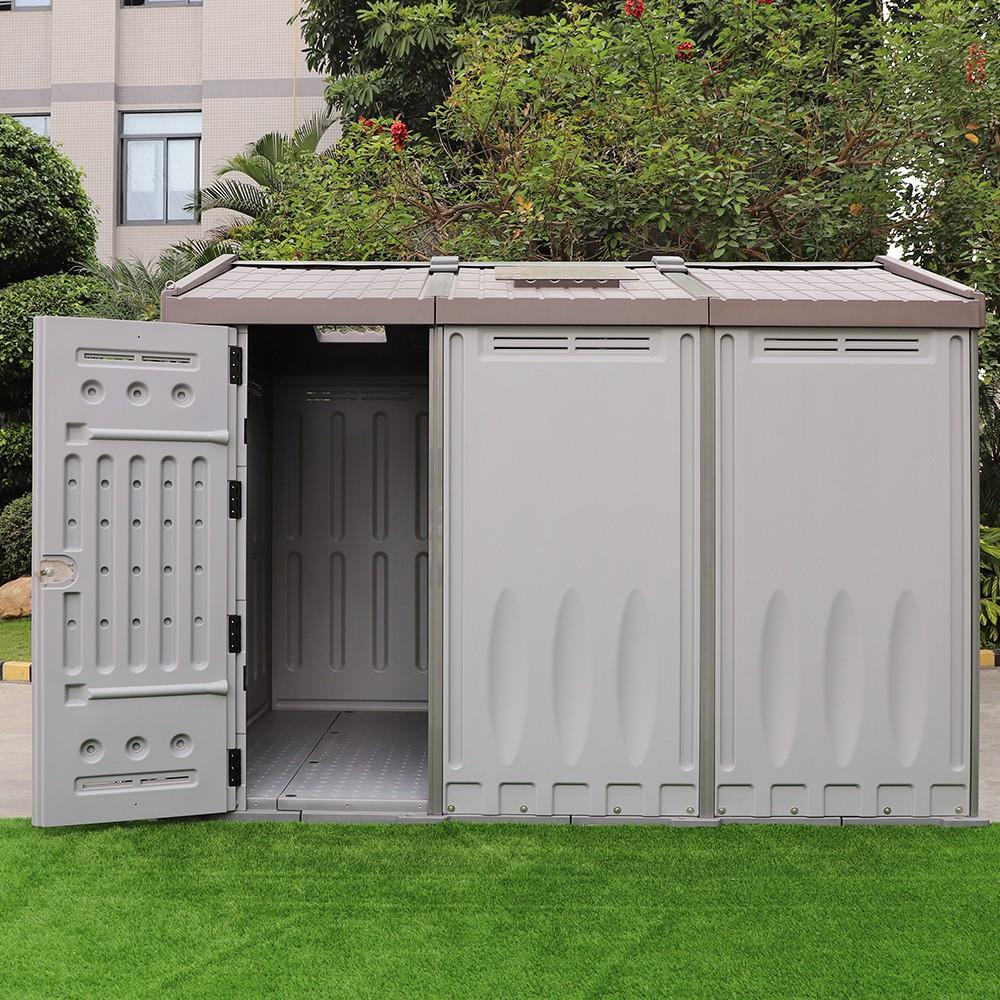 Three-Room High-Density Polyethylene Garden Shed
