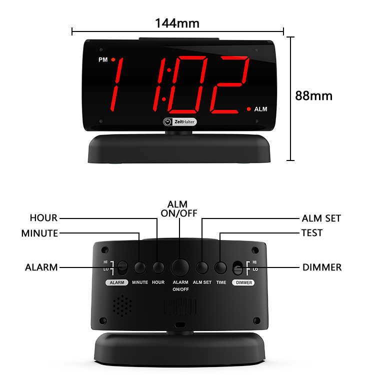High-End Display Time With Rotating Base Digital office desk alarm clock - Image 3