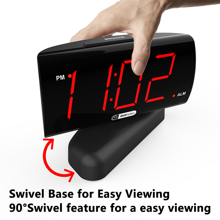 High-End Display Time With Rotating Base Digital office desk alarm clock - Image 2