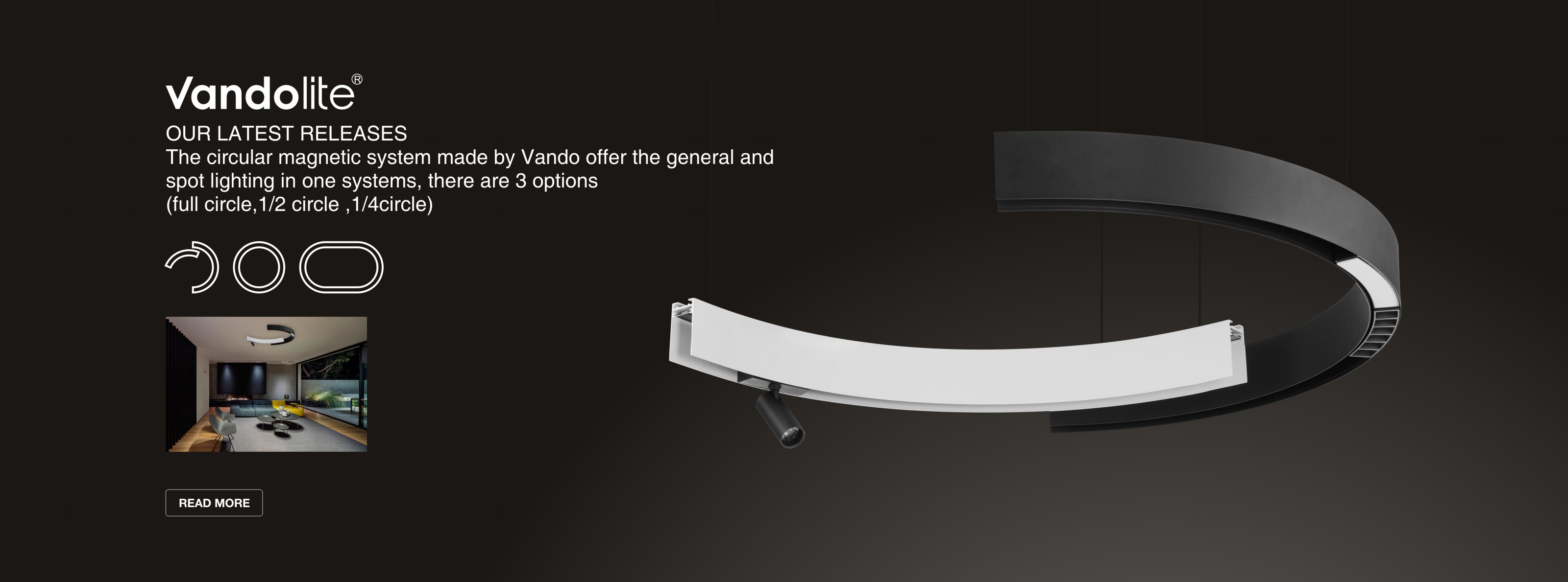 Circular magnetic track lighting system configurations.