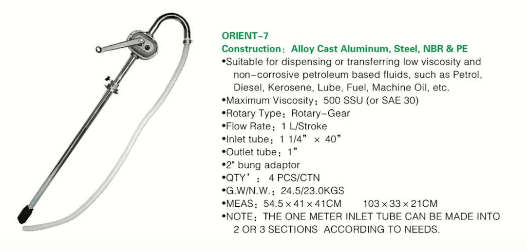 Rotary Gear Oil Transfer Pump