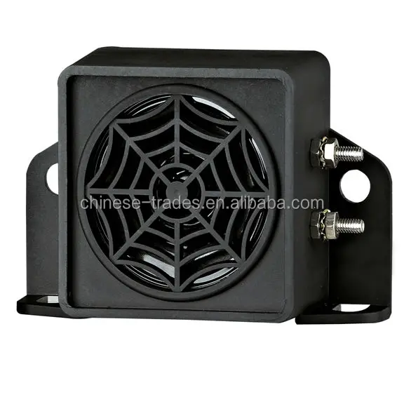 Vehicle backup alarm unit showing durable housing