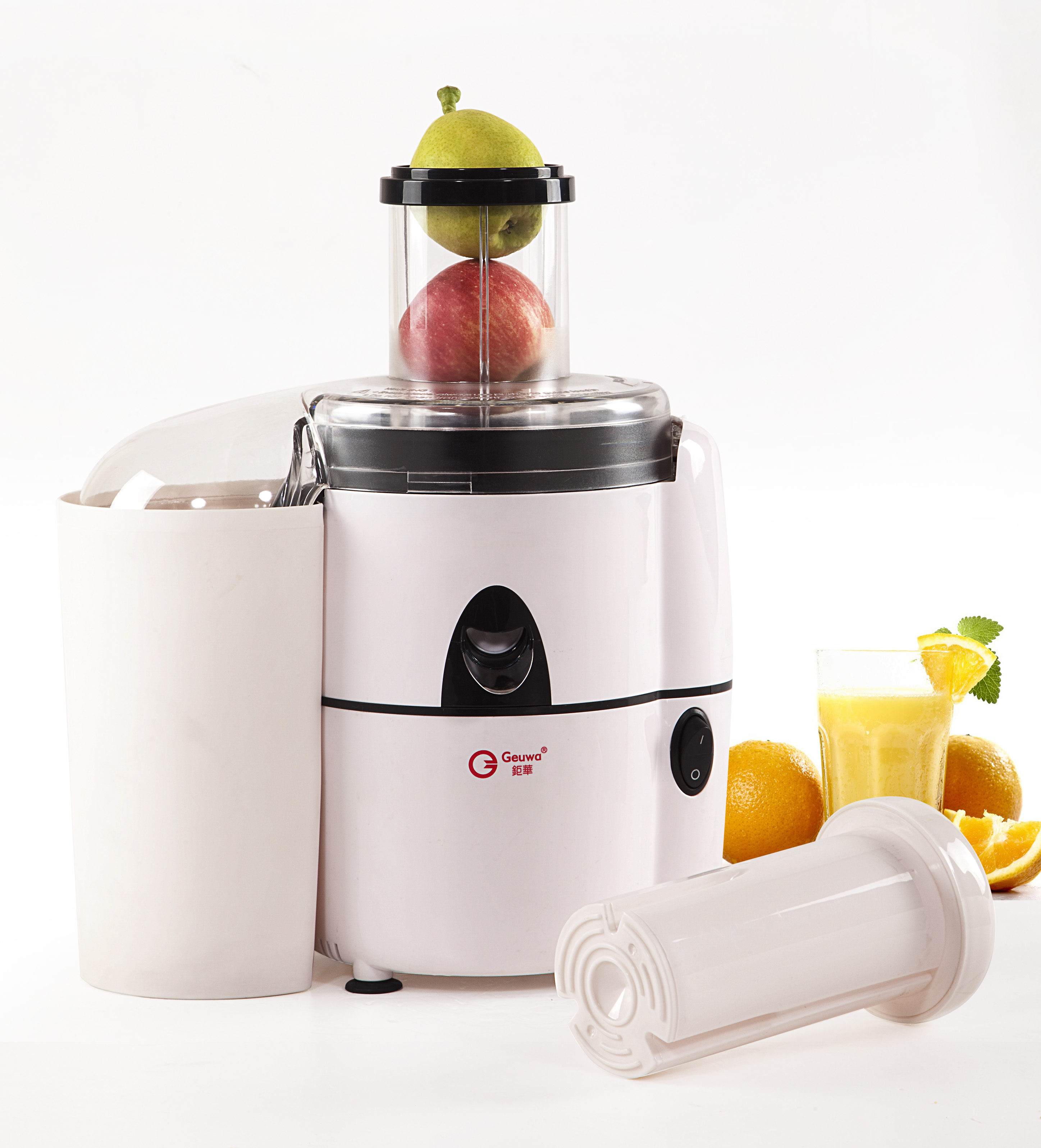 Detailed view of the multi-function juicer blender components and attachments